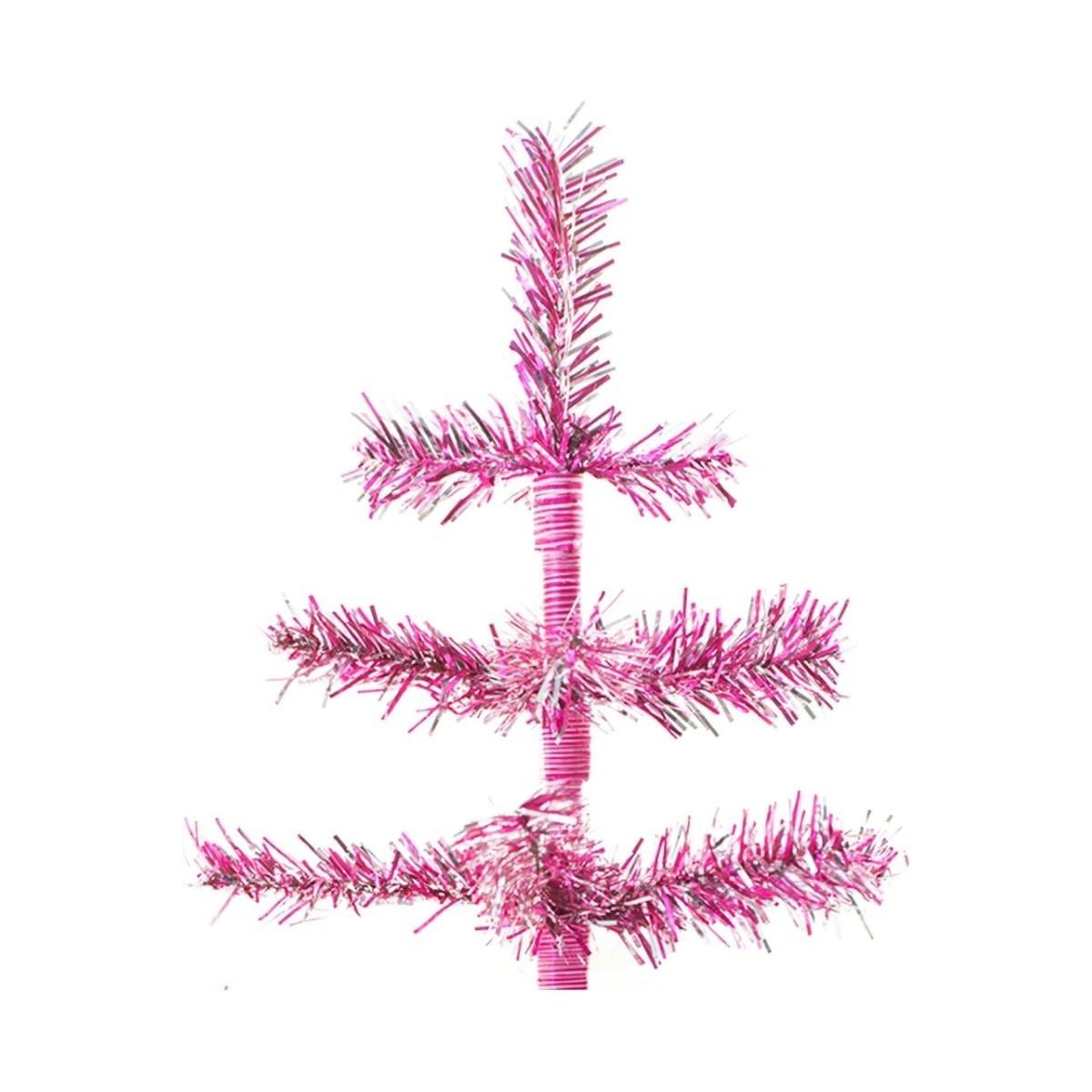 Shop For 24in Vintage Pink & Silver Tinsel Christmas Tree at Michelle's aDOORable Creations