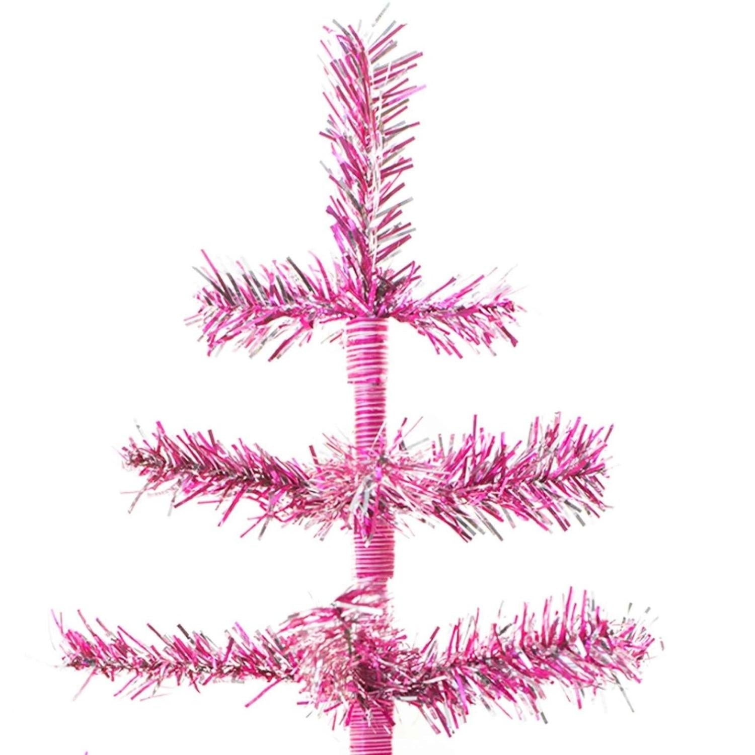 Shop For 24in Vintage Pink & Silver Tinsel Christmas Tree