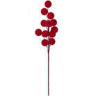 Shop For 24inch Flocked Large Berry Spray: Red
