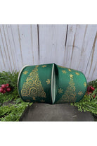 Shop For 2.5" Abstract Christmas Tree Ribbon: Hunter Green (10 Yards)