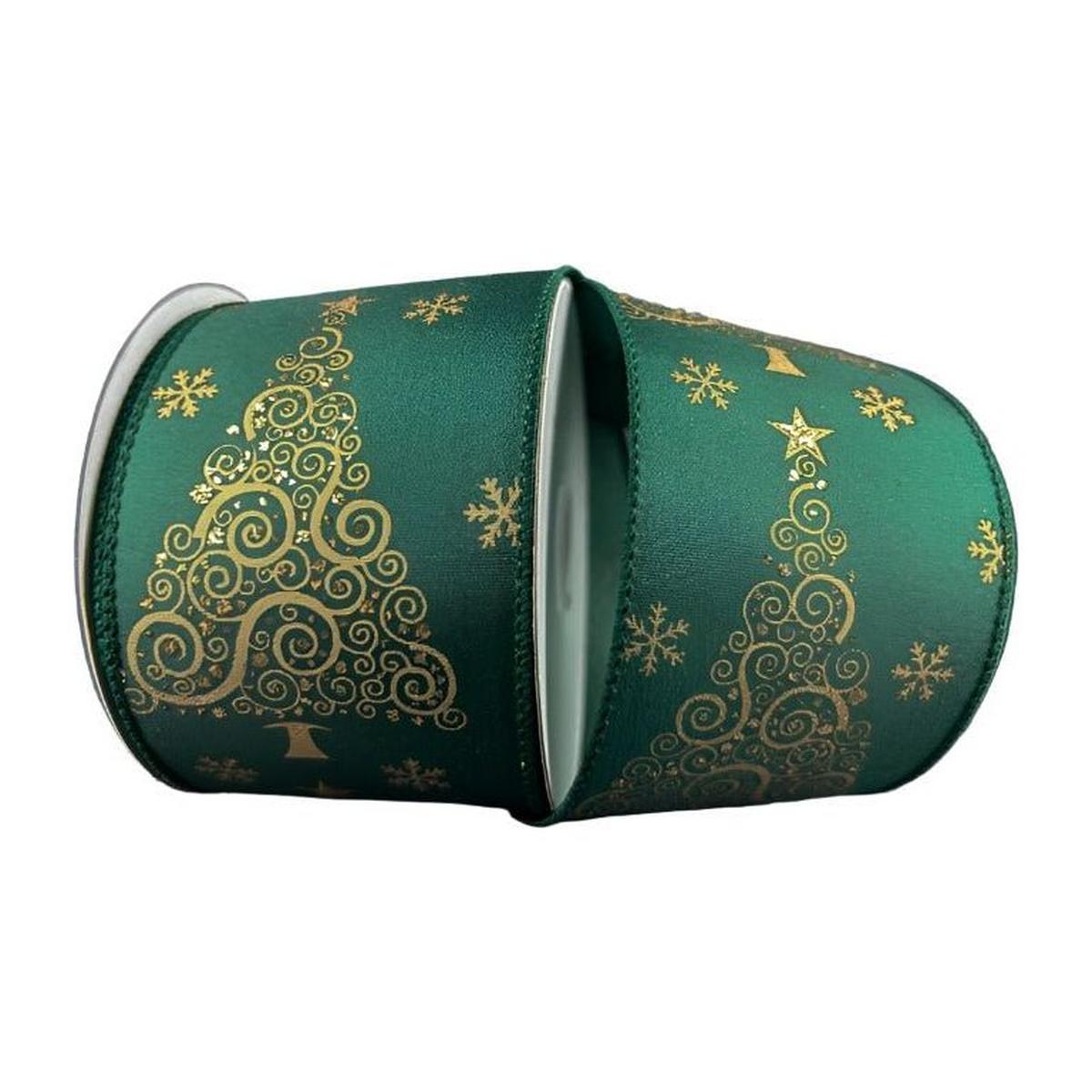 Shop For 2.5" Abstract Christmas Tree Ribbon: Hunter Green (10 Yards) at Michelle's aDOORable Creations