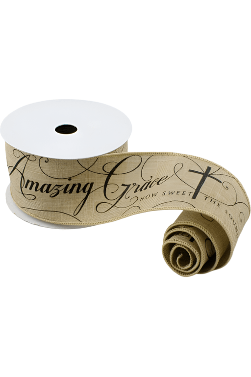 Shop For 2.5" Amazing Grace Ribbon: Beige & Black (10 Yards)