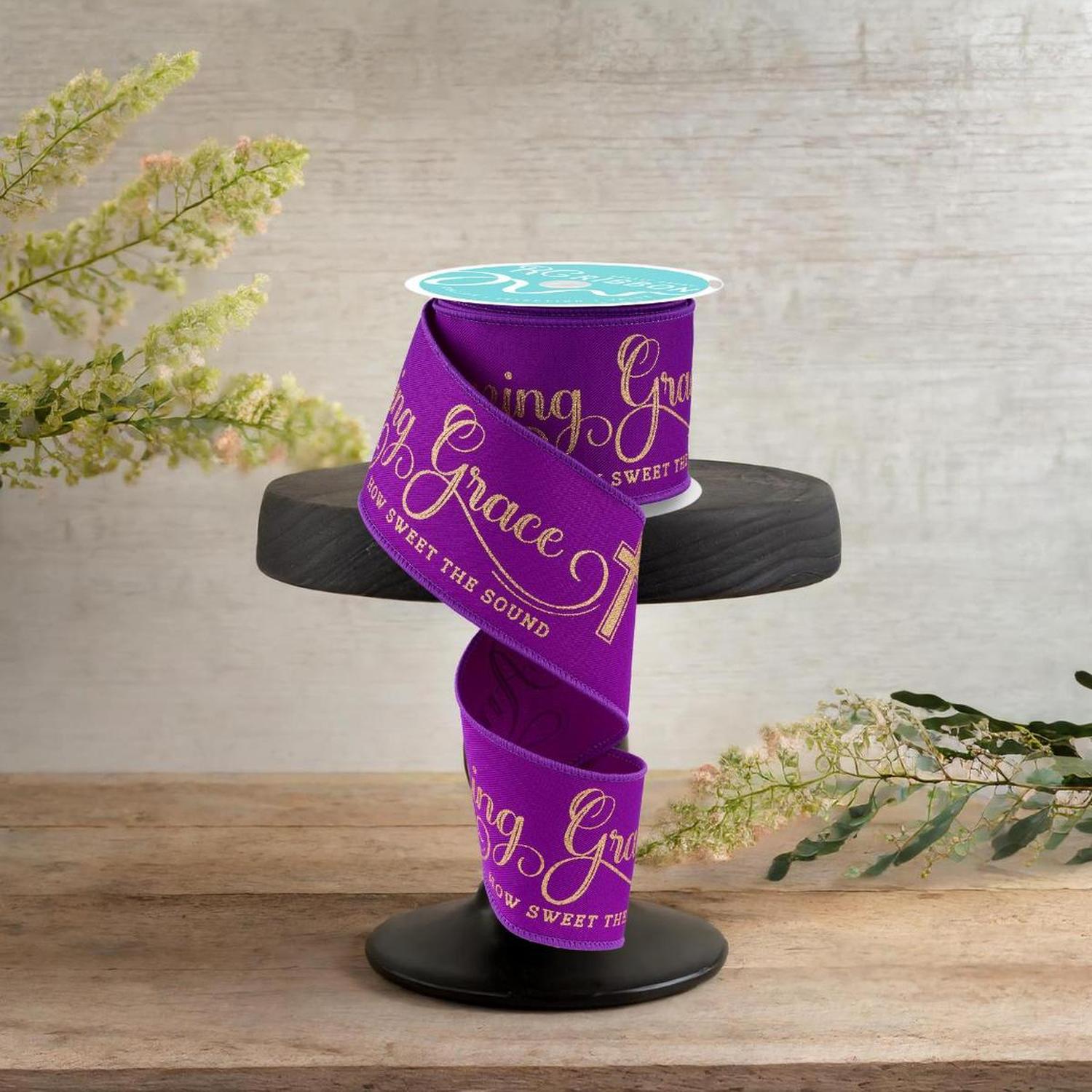 2.5" Amazing Grace Ribbon: Purple (10 Yards)