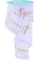 Shop For 2.5" Amazing Grace Ribbon: White (10 Yards)