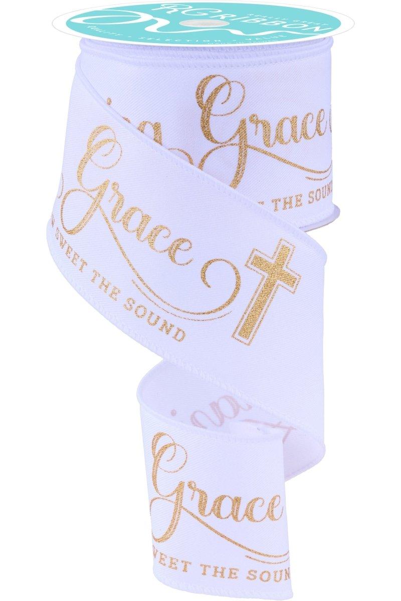 Shop For 2.5" Amazing Grace Ribbon: White (10 Yards)