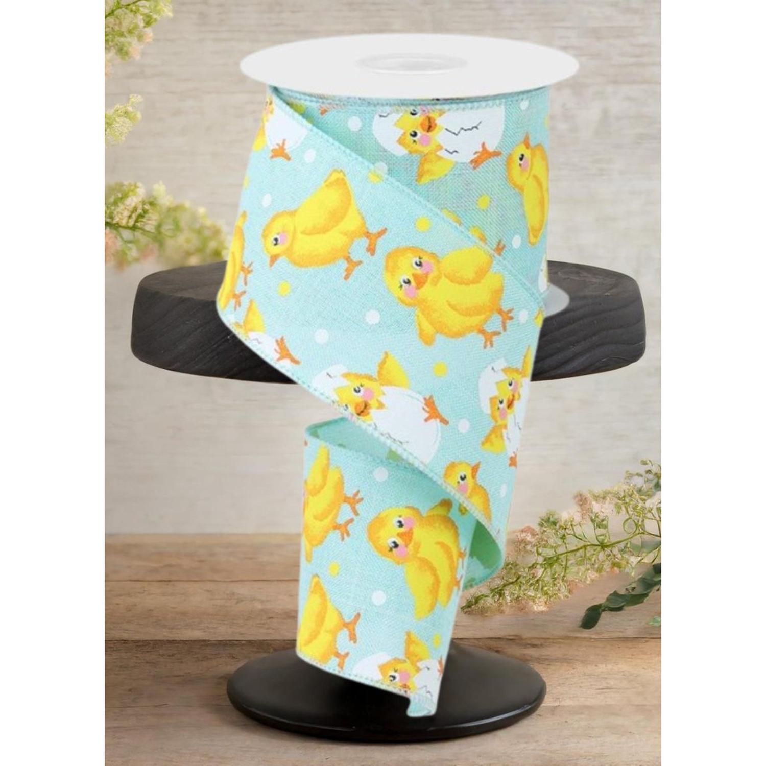 2.5" Baby Chicks on Royal Ribbon: Ice Blue (10 Yards)