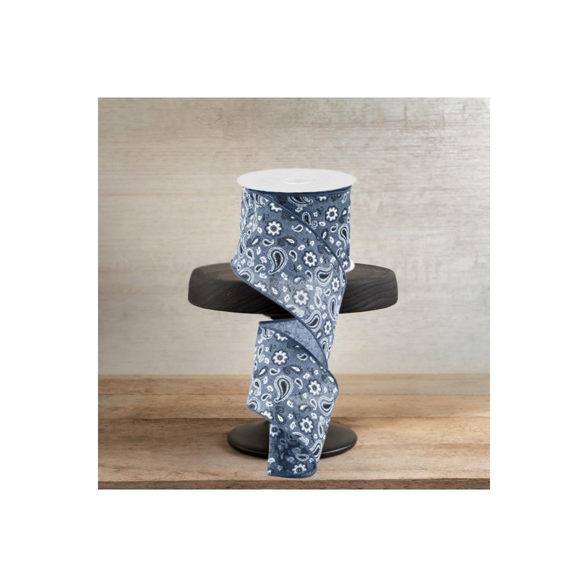 Shop For 2.5" Bandana Ribbon: Denim Black Blue (10 Yards)