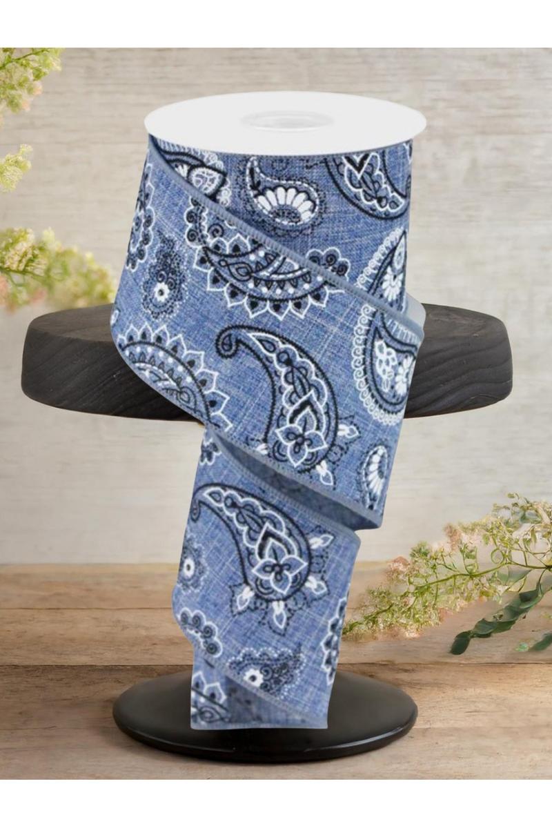 Shop For 2.5" Bandana Ribbon: Denim Blue (10 Yards)