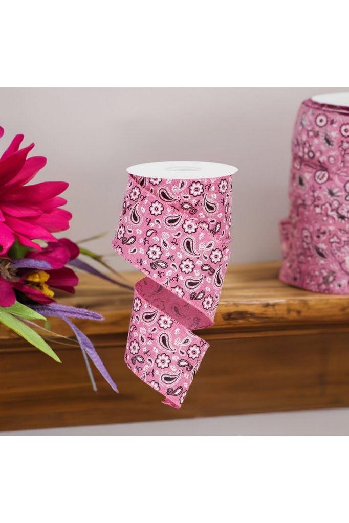 Shop For 2.5" Bandana Ribbon: Pink (10 Yards) at Michelle's aDOORable Creations