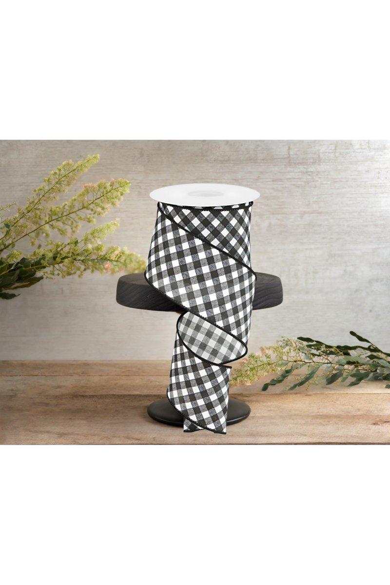 Shop For 2.5" Bias Gingham Ribbon: Black & White (10 Yards)