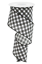 Shop For 2.5" Bias Gingham Ribbon: Black & White (10 Yards)