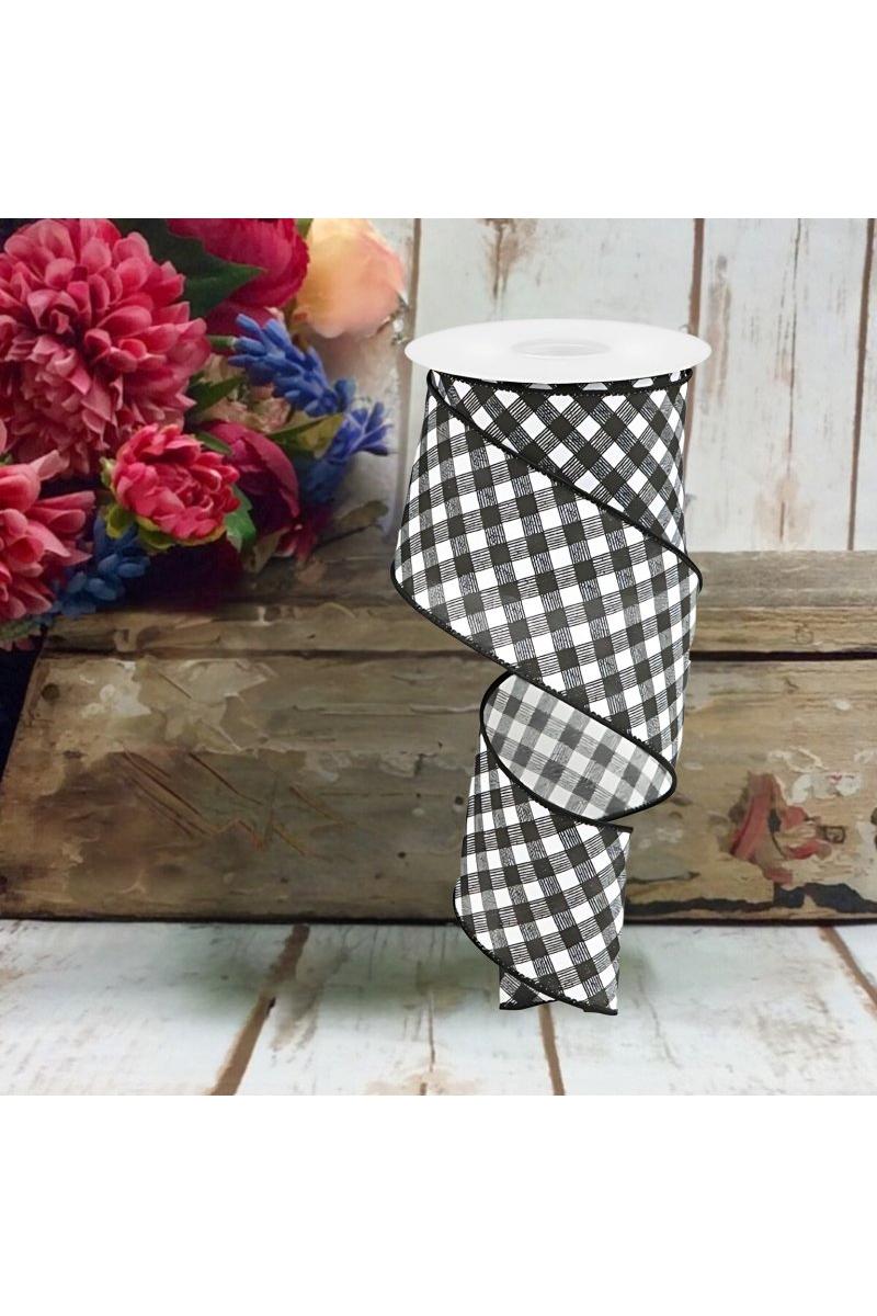 Shop For 2.5" Bias Gingham Ribbon: Black & White (10 Yards)