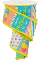 Shop For 2.5" Birthday Blocks Ribbon: Pastel Colors