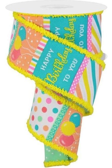 Shop For 2.5" Birthday Blocks Ribbon: Pastel Colors