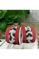 Shop For 2.5" Black Linen Cow Print Ribbon: Red (10 Yards)