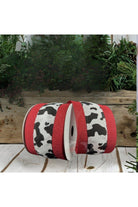 Shop For 2.5" Black Linen Cow Print Ribbon: Red (10 Yards)