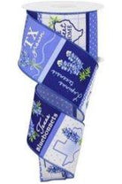 Shop For 2.5" Bluebonnets Block Ribbon: Blue (10 Yards) at Michelle's aDOORable Creations