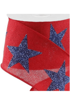 Shop For 2.5" Bold Glitter Star Canvas Ribbon: Red (10 Yards)