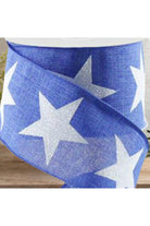 Shop For 2.5" Bold Glitter Star Canvas Ribbon: Royal Blue (10 Yards)