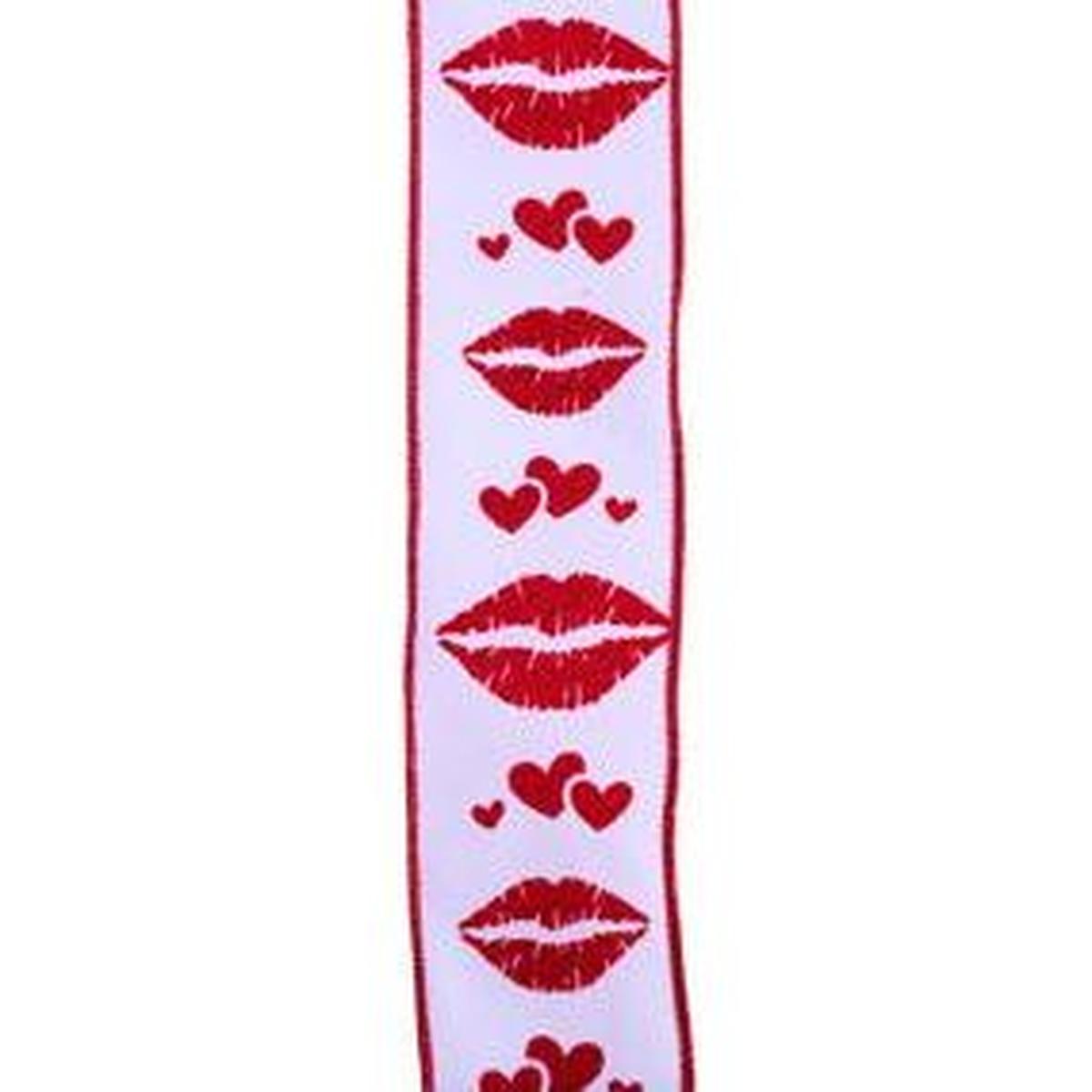 Shop For 2.5" Bold Lips Ribbon: White (10 Yards)