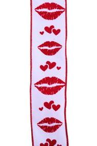 Shop For 2.5" Bold Lips Ribbon: White (10 Yards)