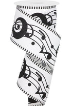 Shop For 2.5" Bold Music Notes Ribbon: White (10 Yards)