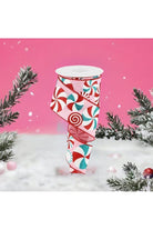 Shop For 2.5" Bold Peppermint Royal Ribbon: Pink/Red (10 Yards) at Michelle's aDOORable Creations