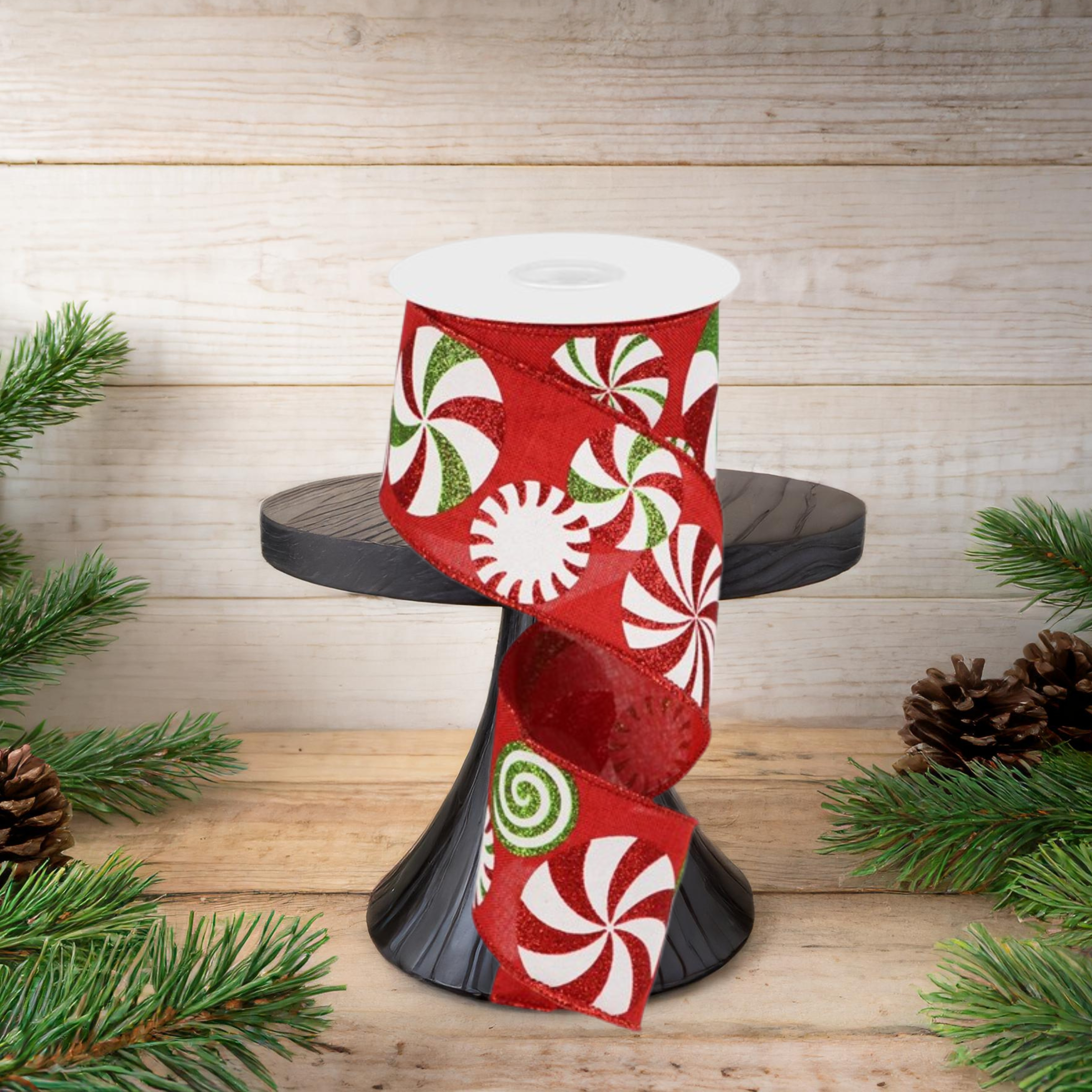 Shop For 2.5" Bold Peppermint Royal Ribbon: Red (10 Yards)