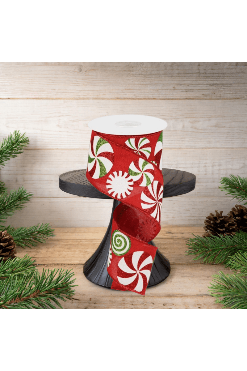 Shop For 2.5" Bold Peppermint Royal Ribbon: Red (10 Yards)