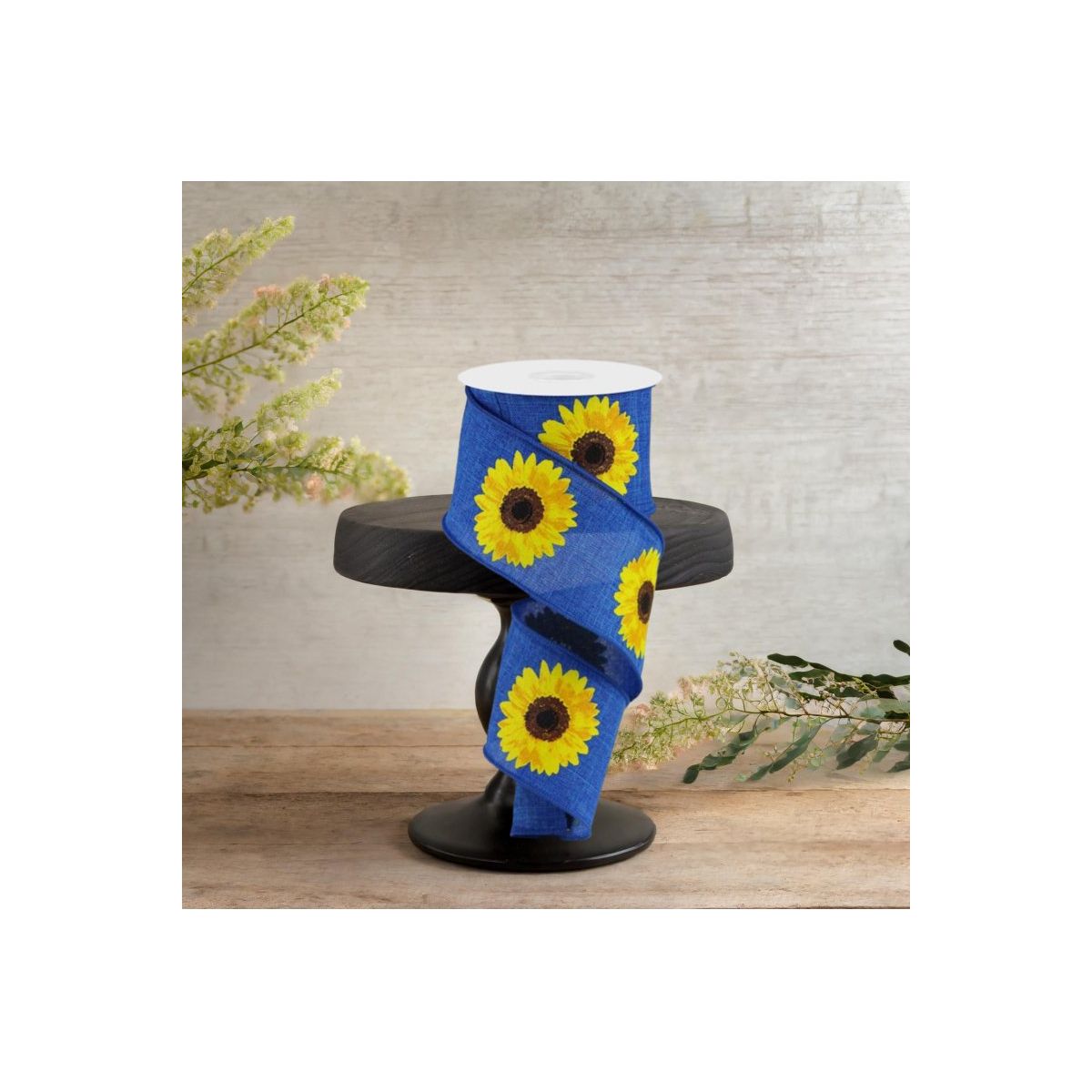 Shop For 2.5" Bold Sunflower Ribbon: Navy Blue (10 Yards)