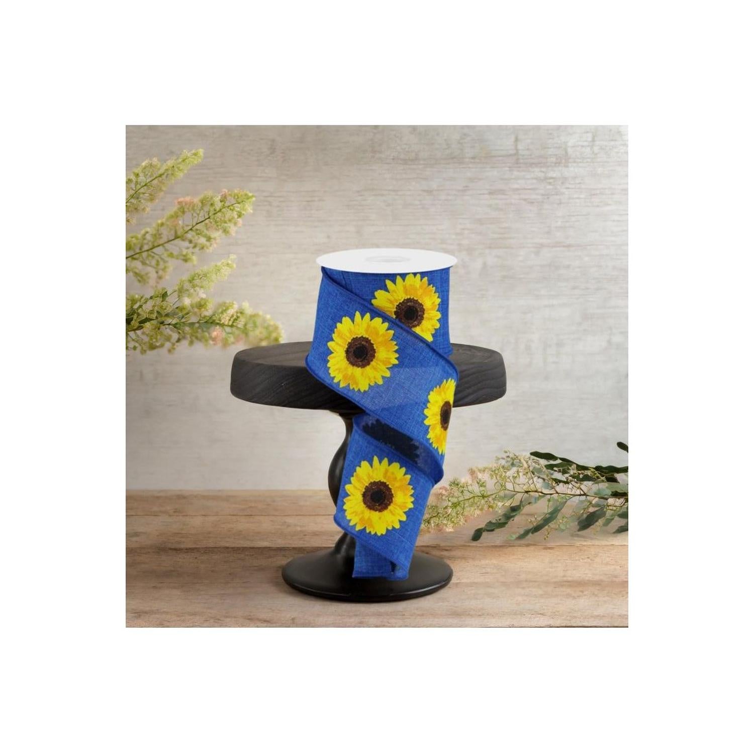 Shop For 2.5" Bold Sunflower Ribbon: Navy Blue (10 Yards)