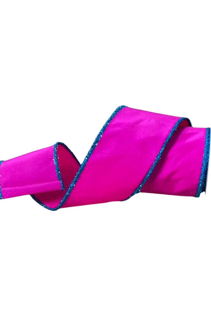 Shop For 2.5" Bright Tinsel Edge Ribbon: Fuchsia (10 Yards)