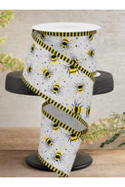 Shop For 2.5" Bumble Bee Stripe Edge Ribbon: White (10 Yards)