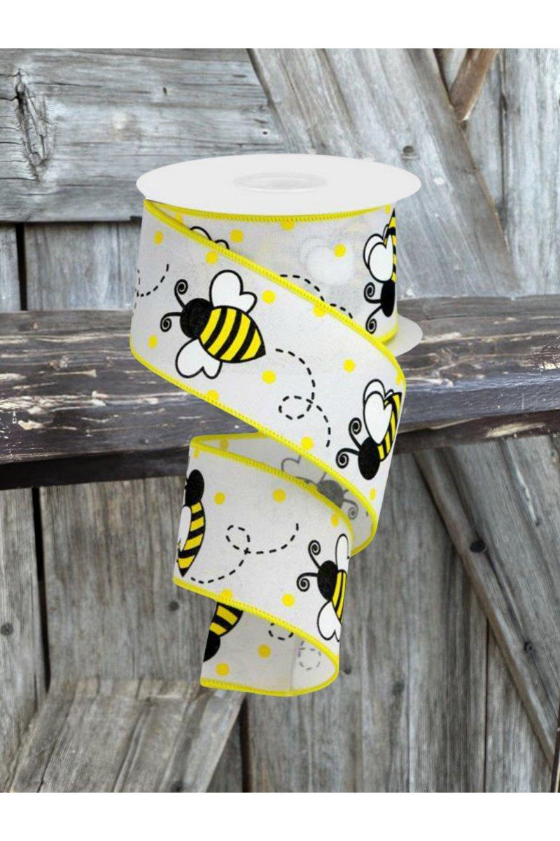 Shop For 2.5" Bumblebee Royal Ribbon: White (10 Yards)