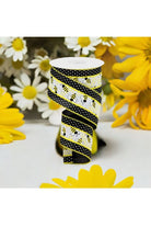 Shop For 2.5" Bumblebees Swiss Dot Ribbon: Black & White (10 Yards) at Michelle's aDOORable Creations