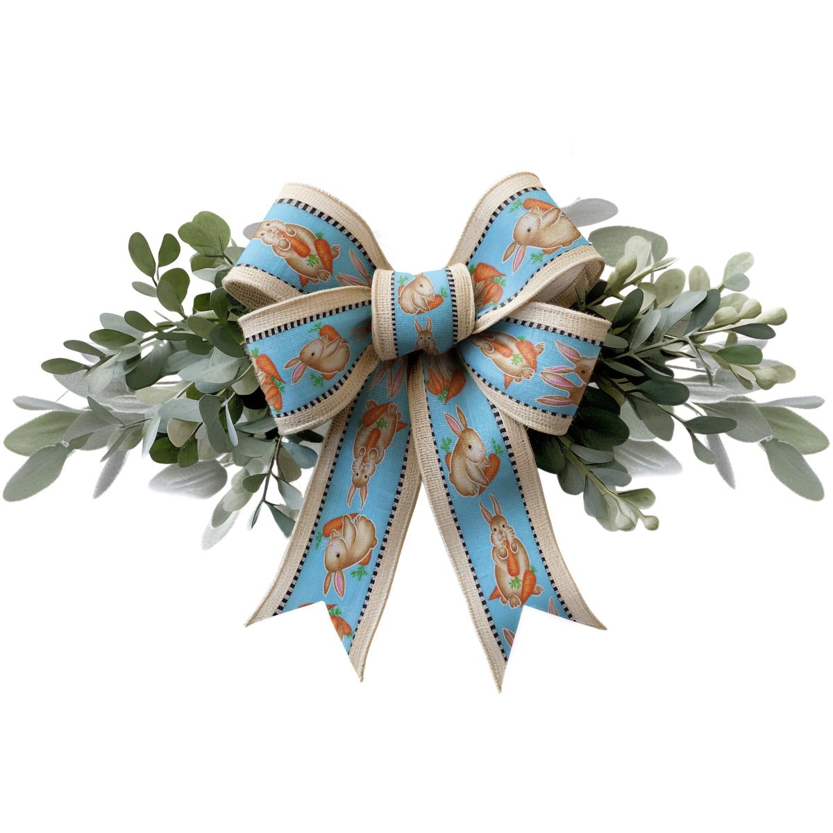 Shop For 2.5" Bunnies Carrots Stripe Ribbon: Blue (10 Yards)