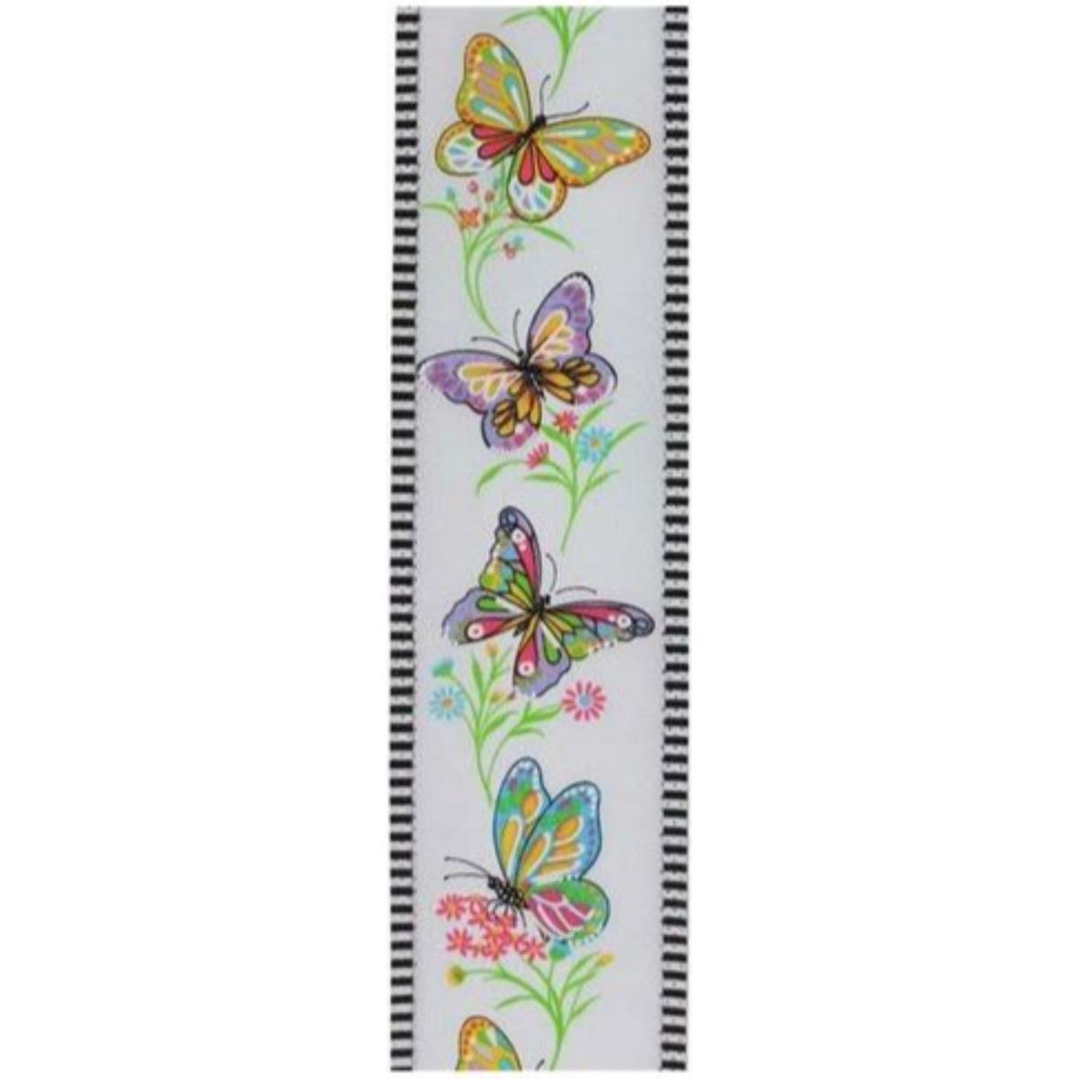 Shop For 2.5" Butterfly Branch Stripe Ribbon: White (10 Yards)