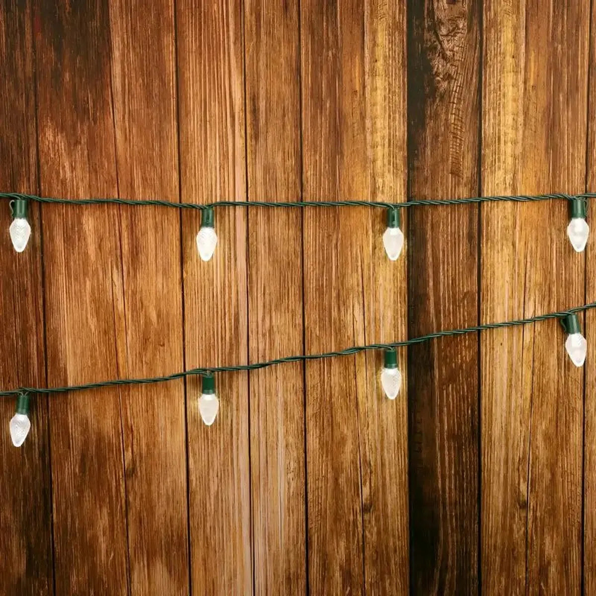 Shop For 25 C7 Cool White LED Christmas Lights, 8" Spacing