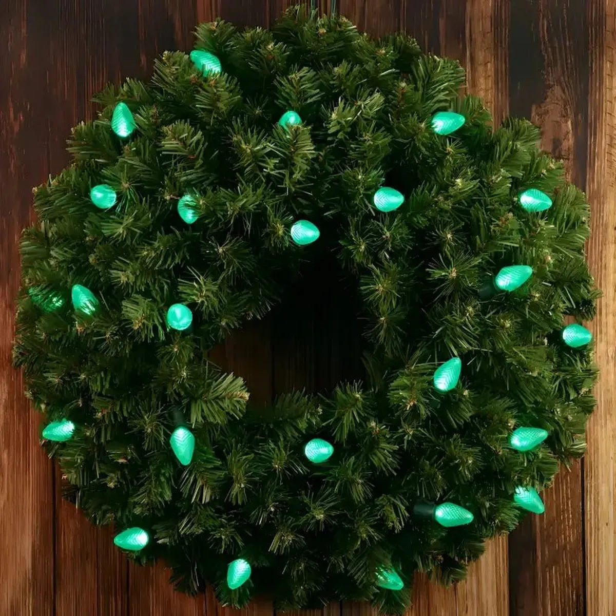 Shop For 25 C7 Green LED Christmas Lights, 8" Spacing