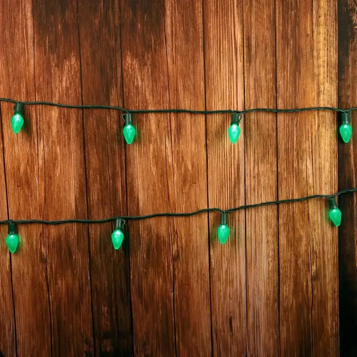 Shop For 25 C7 Green LED Christmas Lights, 8" Spacing
