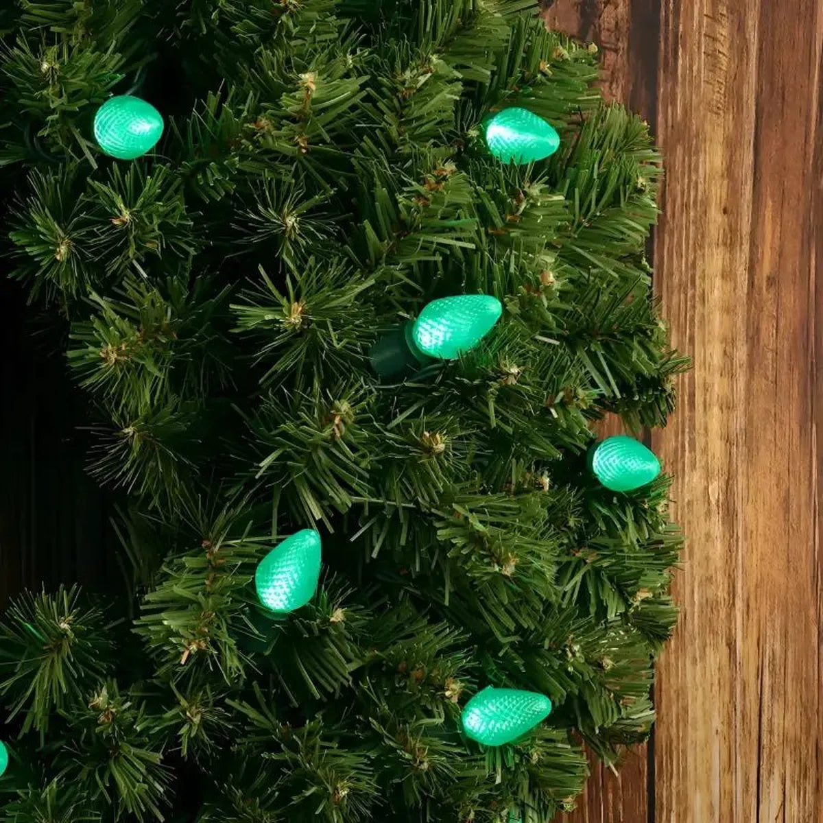 Shop For 25 C7 Green LED Christmas Lights, 8" Spacing