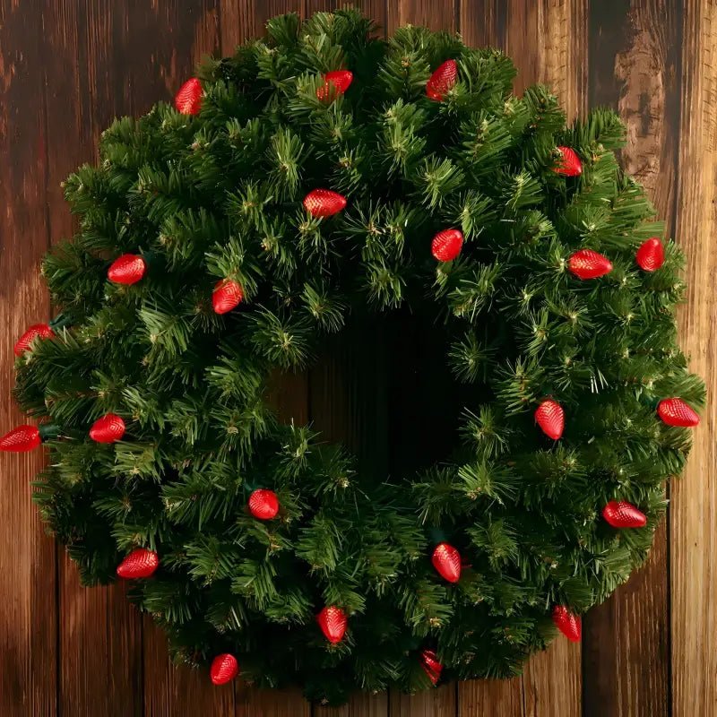 Shop For 25 C7 Red LED Christmas Lights, 8" Spacing