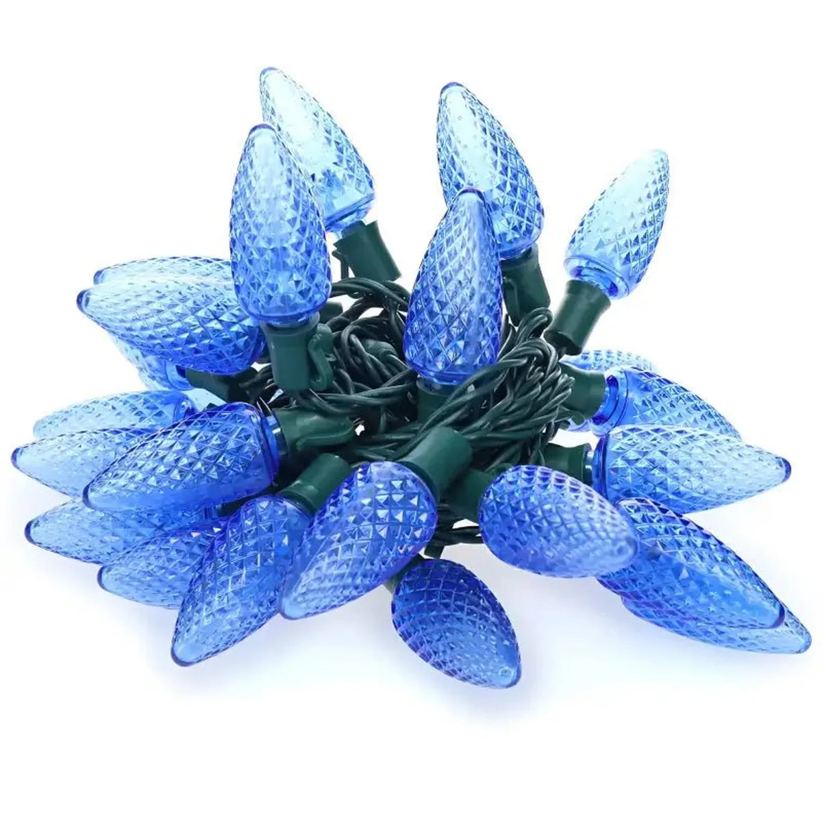 Shop For 25 C9 Blue LED Christmas Lights, 8" Spacing