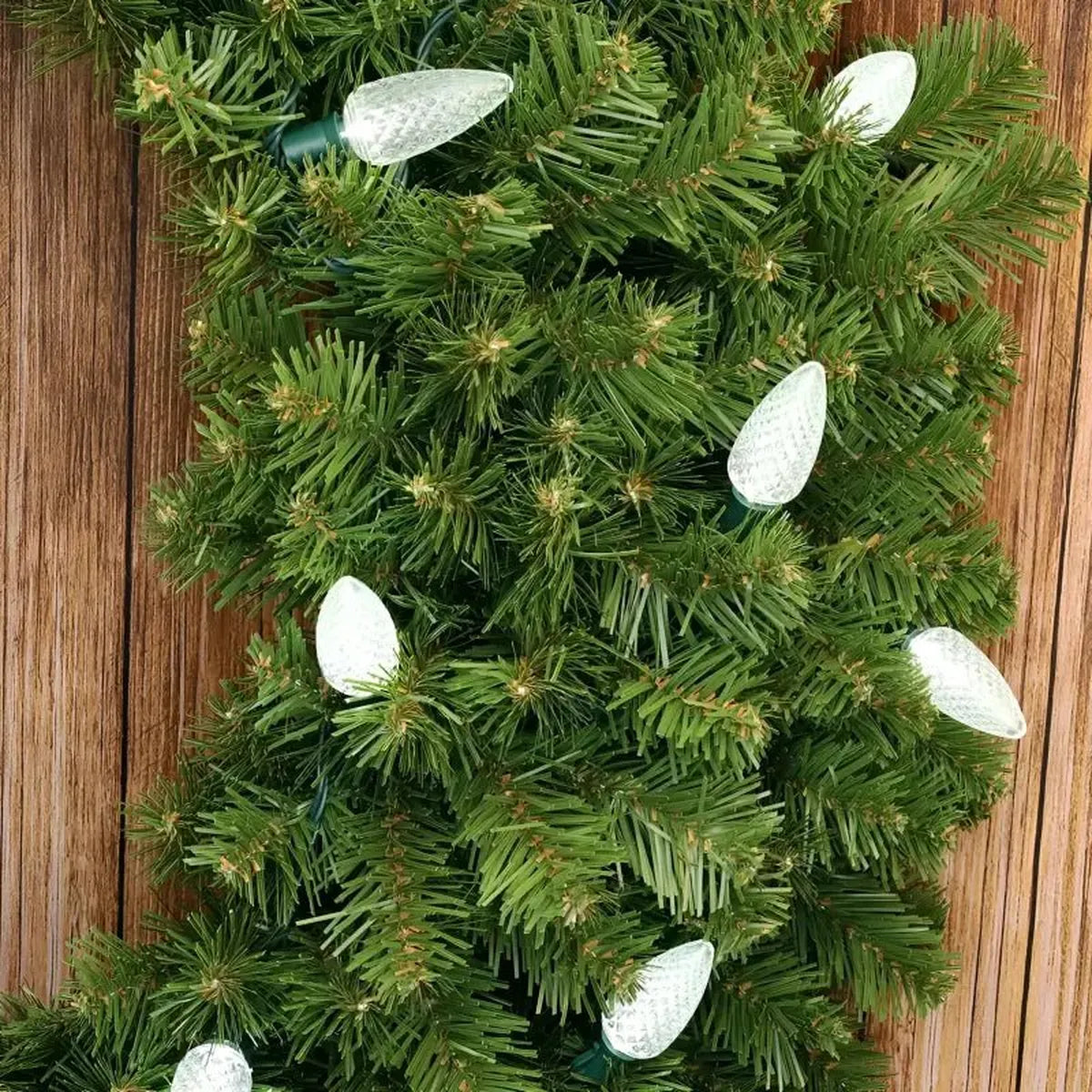 Shop For 25 C9 Cool White LED Christmas Lights, 8" Spacing