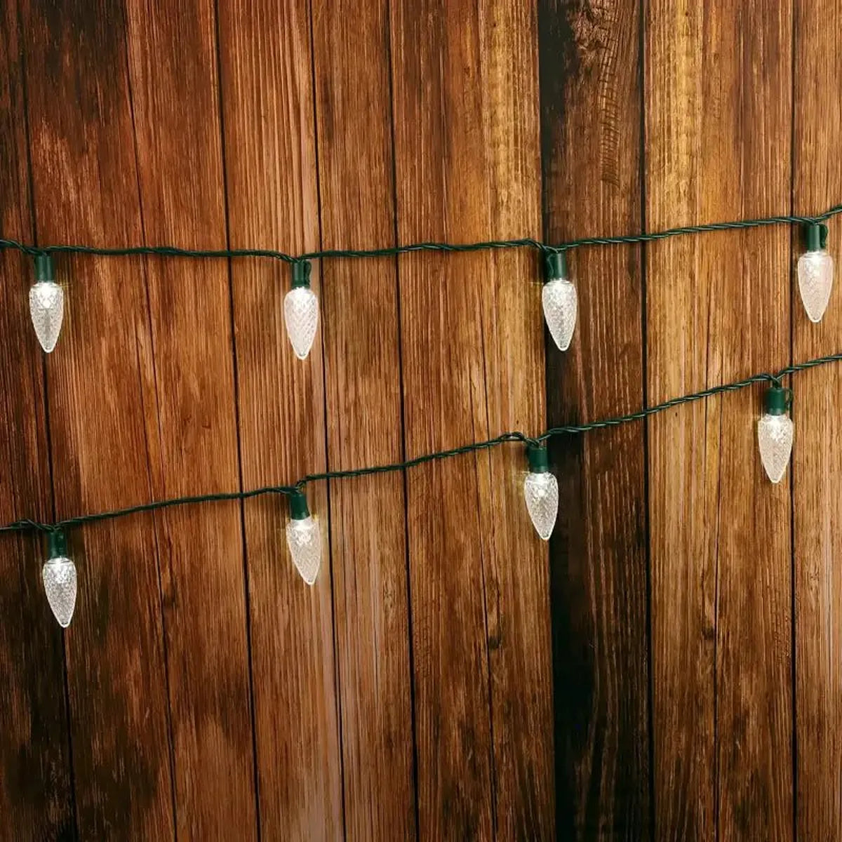 Shop For 25 C9 Cool White LED Christmas Lights, 8" Spacing