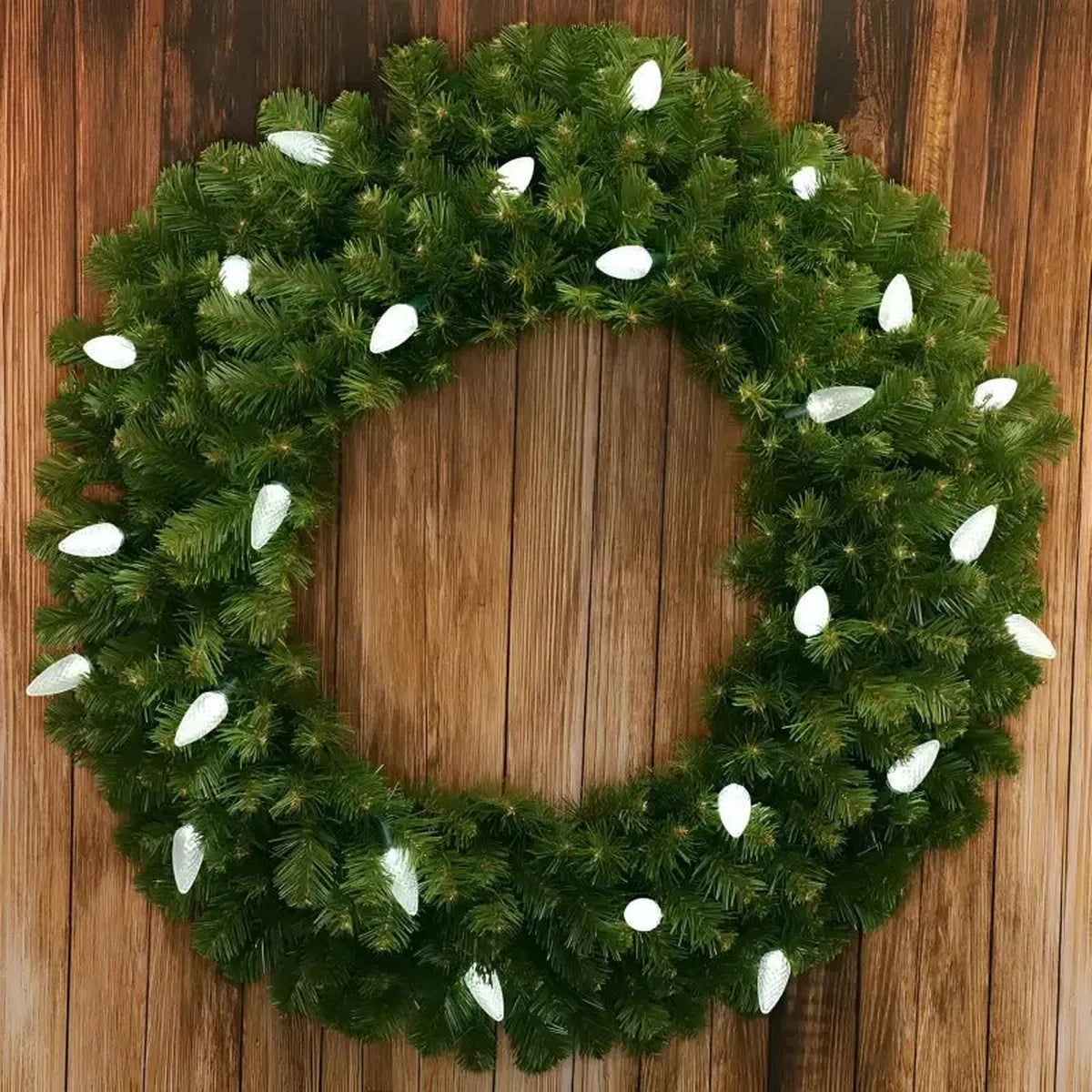 Shop For 25 C9 Cool White LED Christmas Lights, 8" Spacing