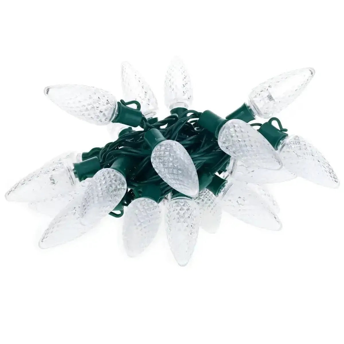 Shop For 25 C9 Cool White LED Christmas Lights, 8" Spacing