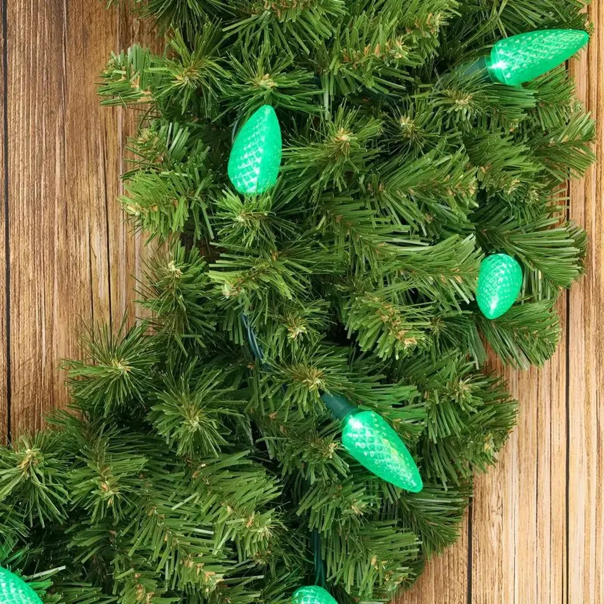 Shop For 25 C9 Green LED Christmas Lights, 8" Spacing