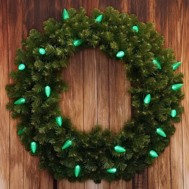 Shop For 25 C9 Green LED Christmas Lights, 8" Spacing