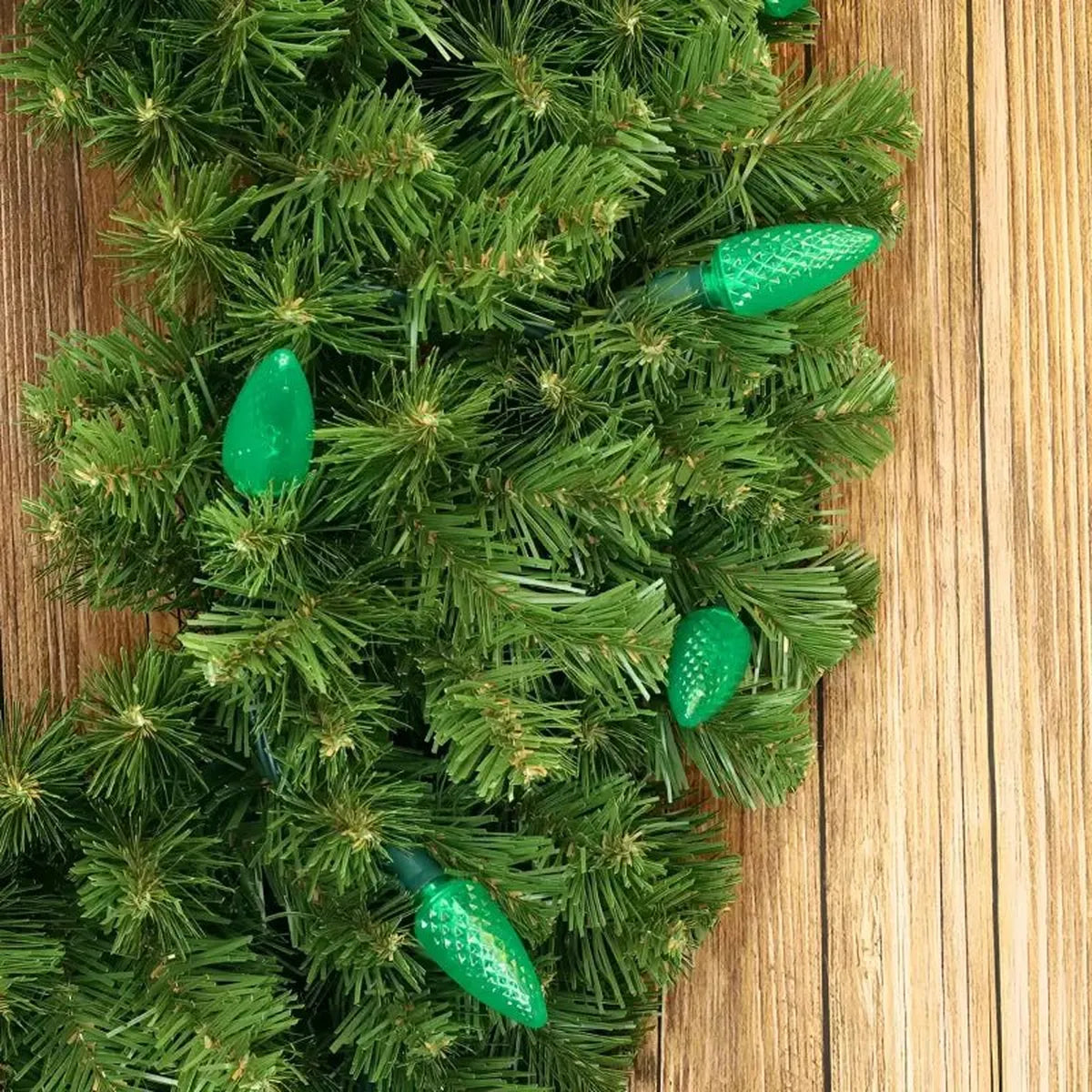 Shop For 25 C9 Green LED Christmas Lights, 8" Spacing